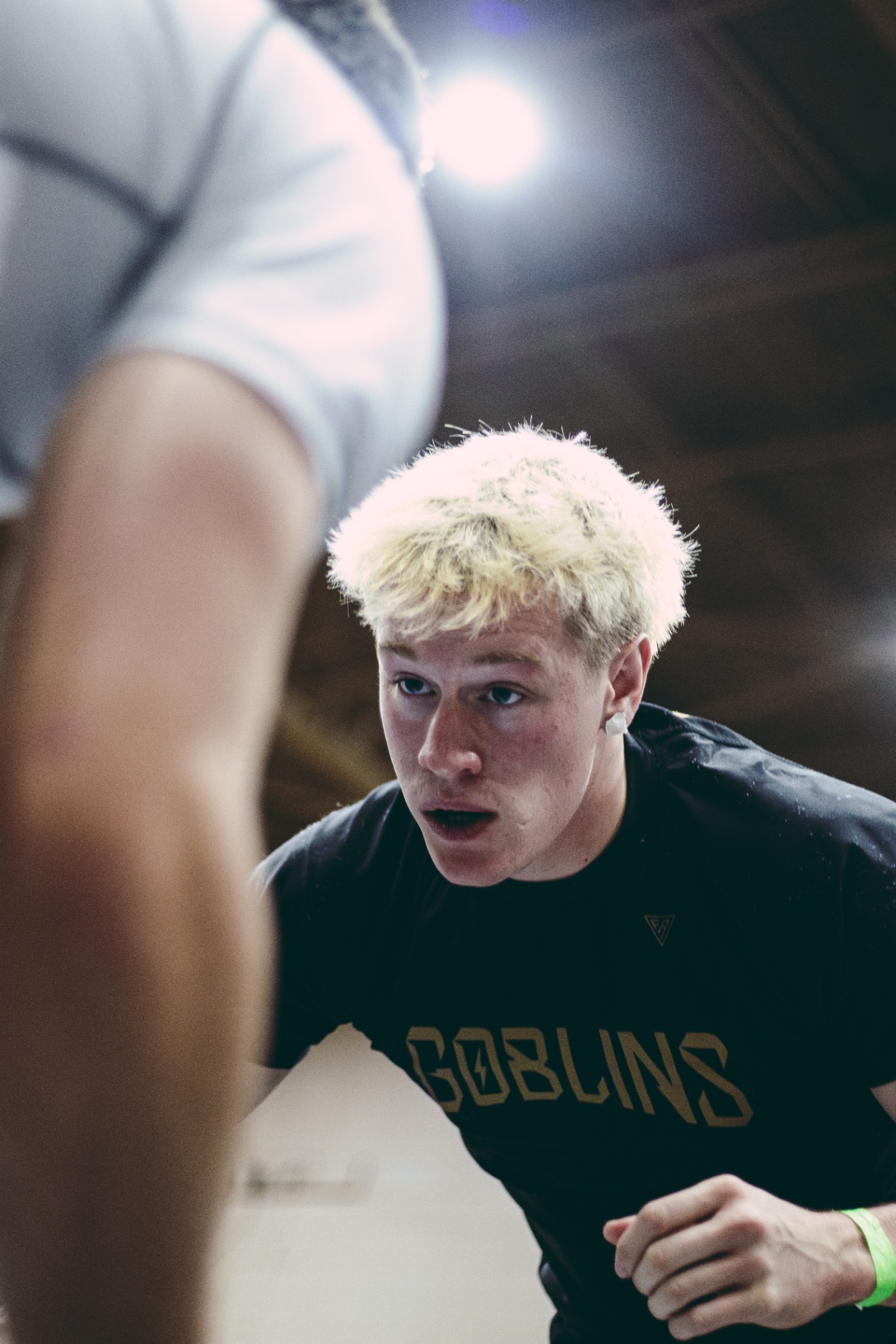 Athlete in focus before the match