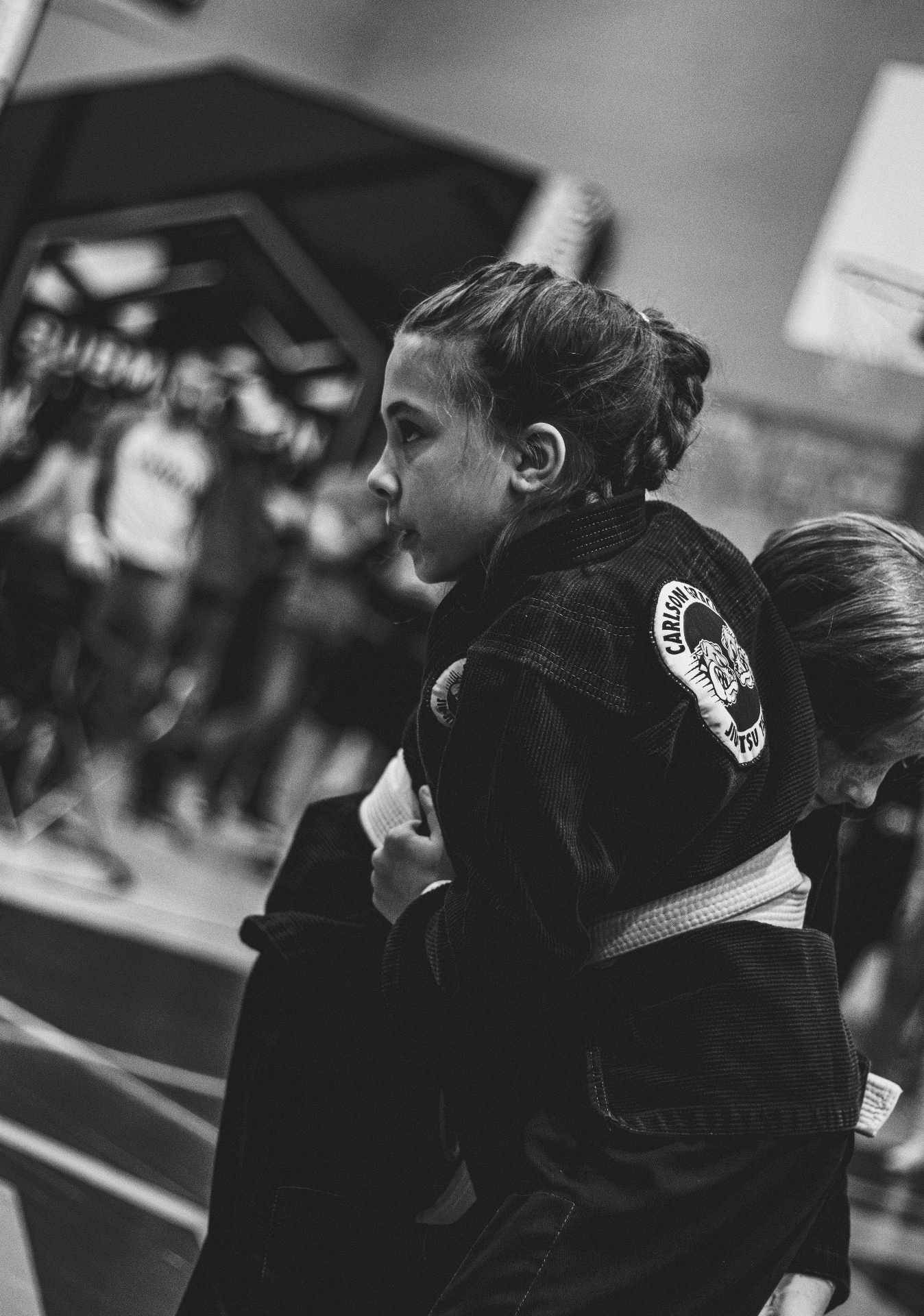 Young competitor before her match